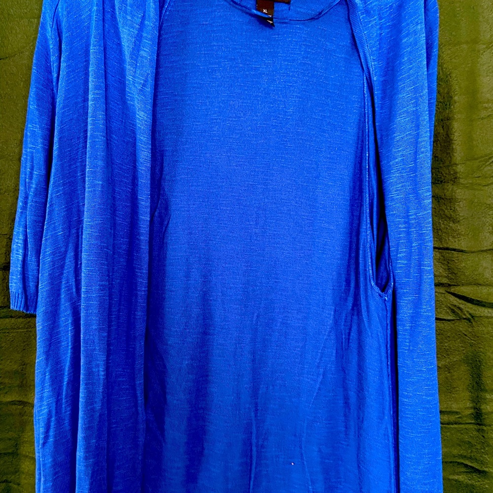 Blue cardigan short sleeve
